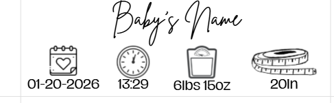 2.5 x 2.5" Baby Announcement