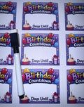Happy Birthday Celebration Dry Erase Countdown Magnet