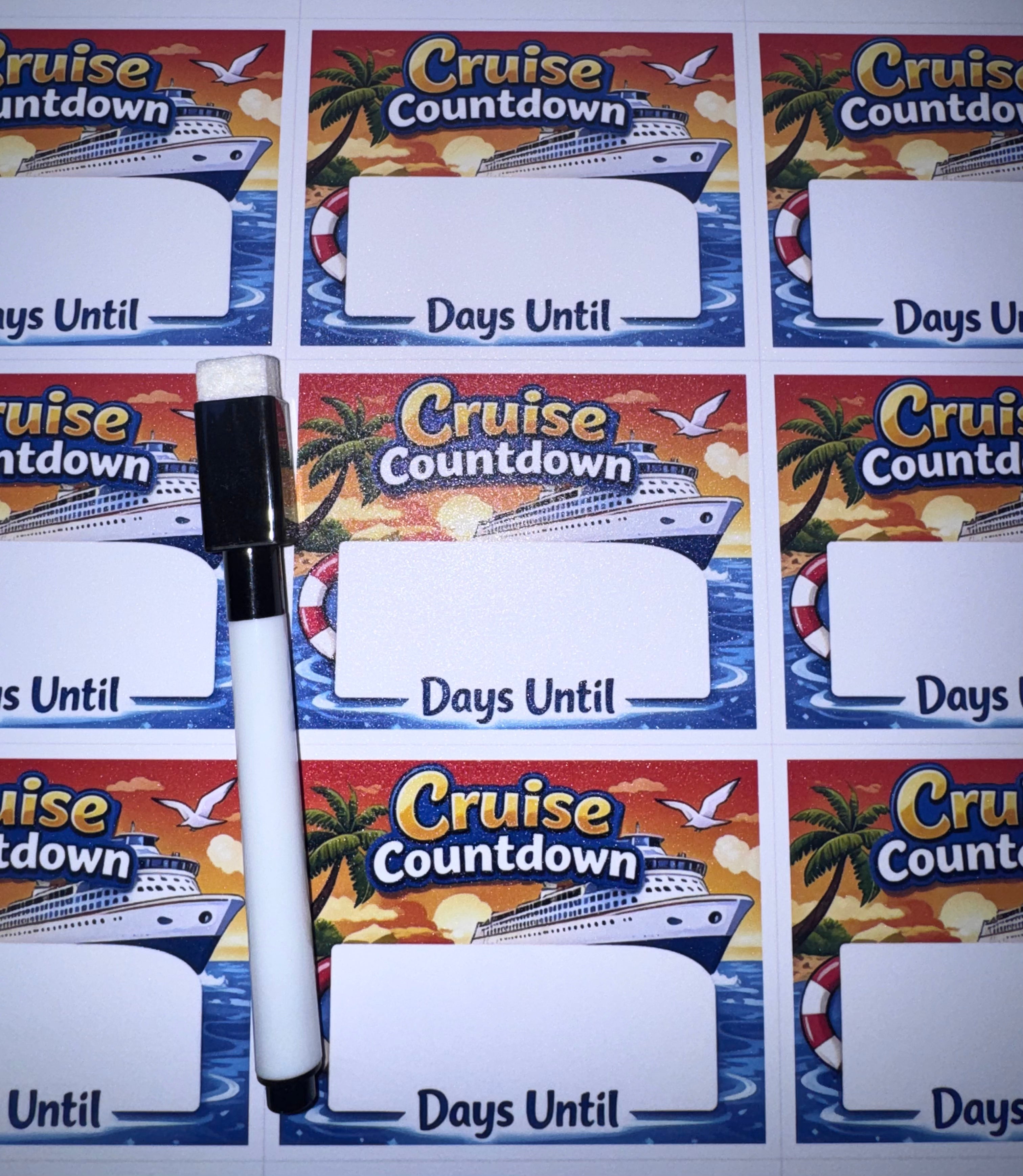 Cruise Vacation Dry Erase Countdown Magnet