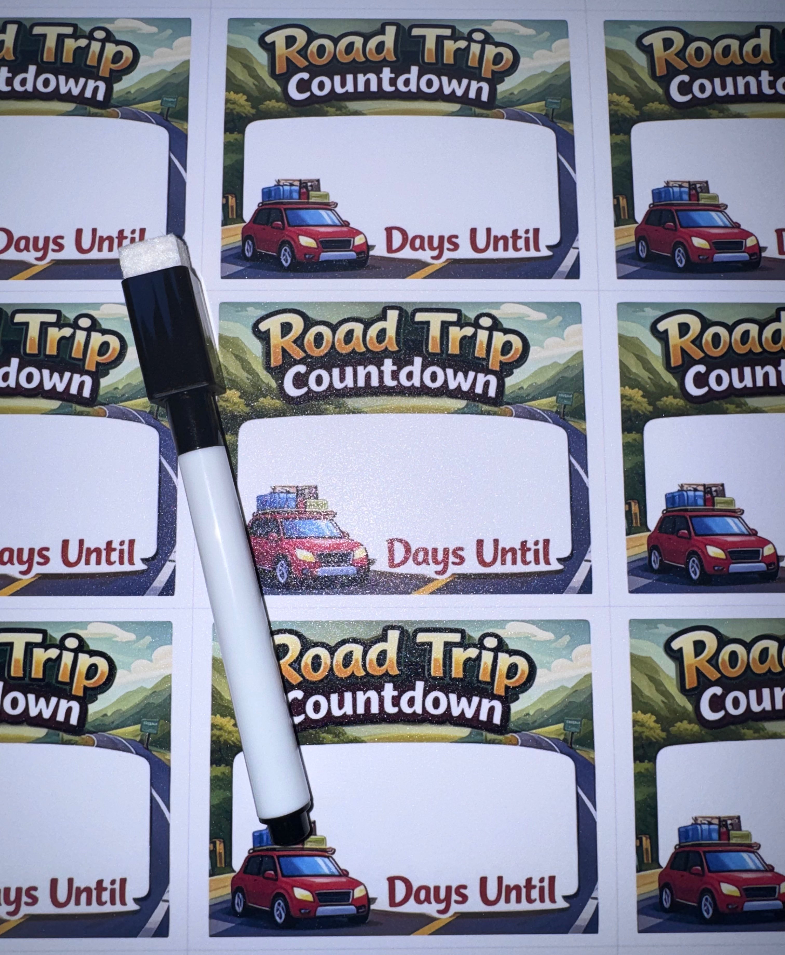 Road Trip Vacation Dry Erase Countdown Magnet